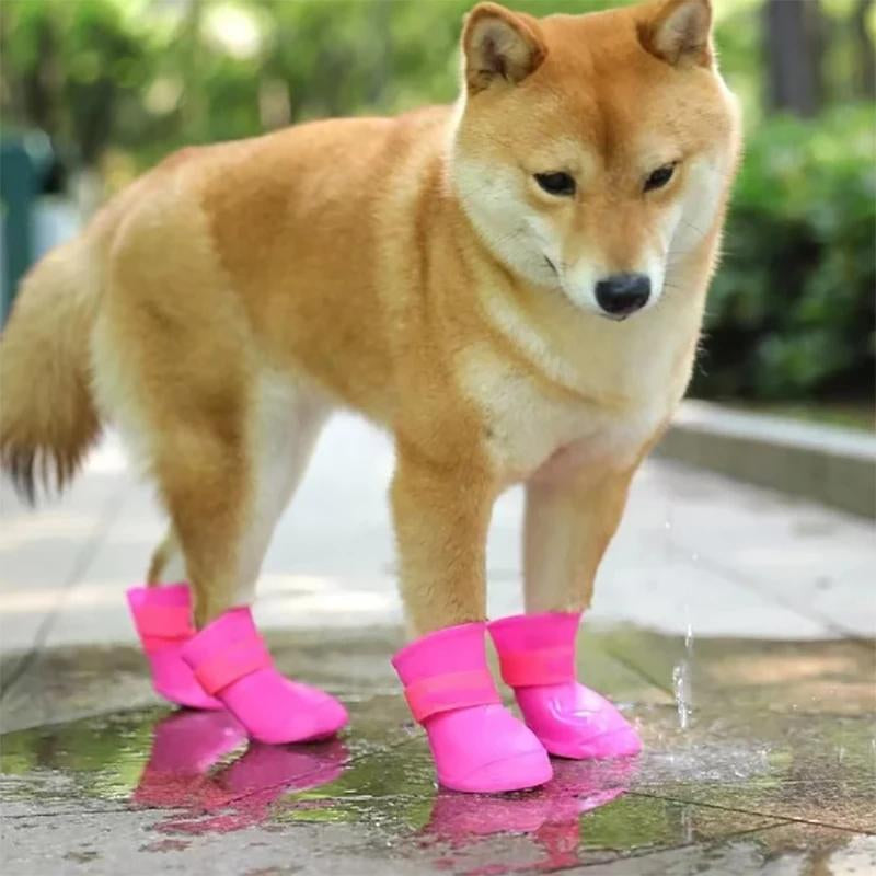 Ultimate Christmas Gift for Pet Owners! Dualpet Waterproof Dog Boots - the Anti-Slip Rain Shoes Dogs Love to Wear. Secure & Comfortable Fit (S-XL). Give the Gift of Dry, Happy Adventures Cartoon Pattern Dog Paw Protectors