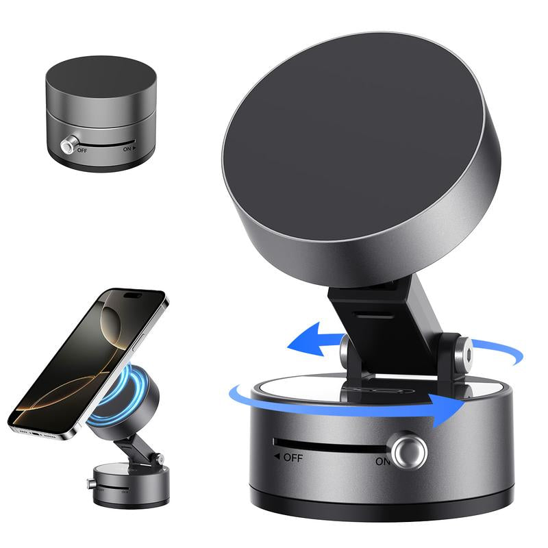 Vacuum Magnetic Suction Phone Holder,Xo Upgraded 360° Adjustable Suction Cup Car Phone Mount,Hands-Free Cell Phone Holder for Car/Gym/Mirror/Smooth Surface,Compatible with Iphone 16/15/14/13/12 Series
