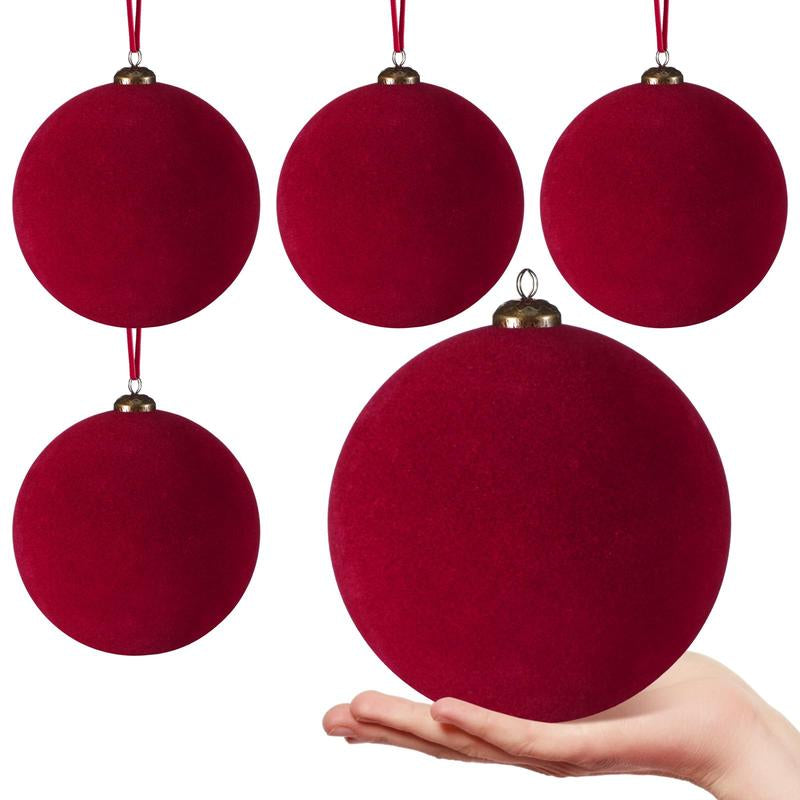 Velvet Christmas Balls Christmas Ornaments Flocked Christmas Tree Ball Ornaments Multicolor Hanging Ornaments for Home Family Holiday Wedding Party Christmas Decor Festive Atmosphere Decoration Xmas Tree Decoration Christmas Gifts