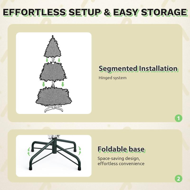 Yitahome 6/7.5FT Snow Flocked Christmas Tree(Without Lights), Snowy Spruce Hinged Artificial Christmas Tree with Branch Tips, Christmas Tree for Home, Party Decoration