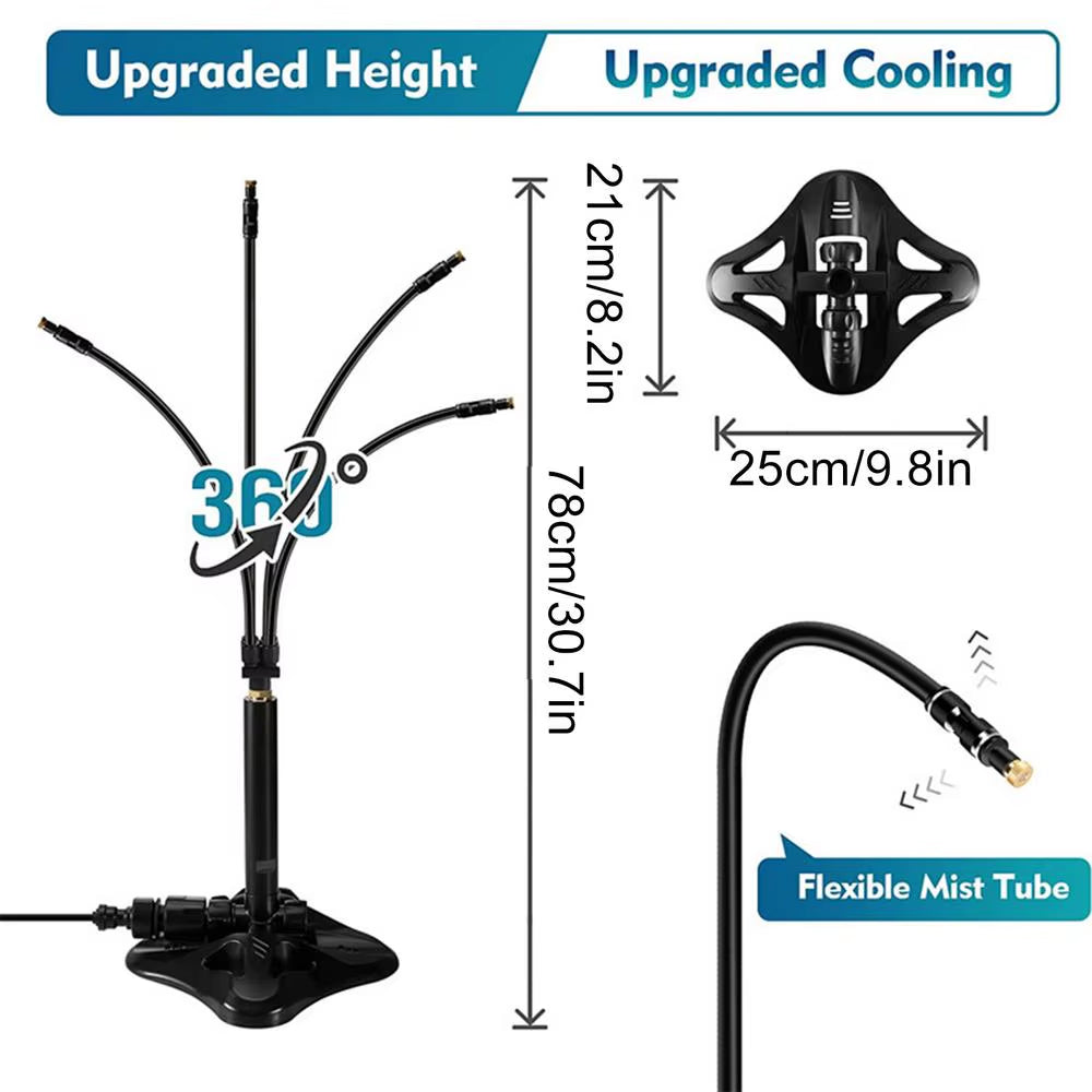 Outdoor Standing Spray Cooling System Portable Garden Watering Humidification Sprayer for Outdoor Patio Pet Cooling