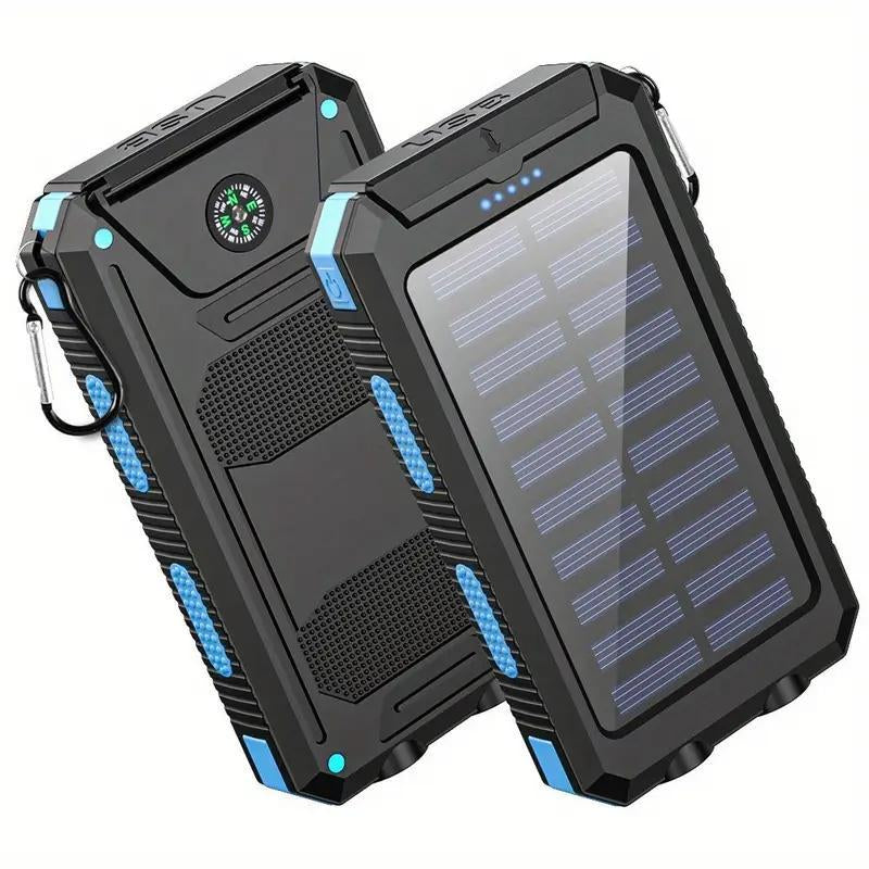 20000Mah Solar Charger Power Bank,Built-In USB-A Type-C Micro USB Ports Fast Charging,Flashlight,Carabiner,Outdoor Portable Emergency Power Bank Portable Charger Iphone Compact Water Proof Chargeable