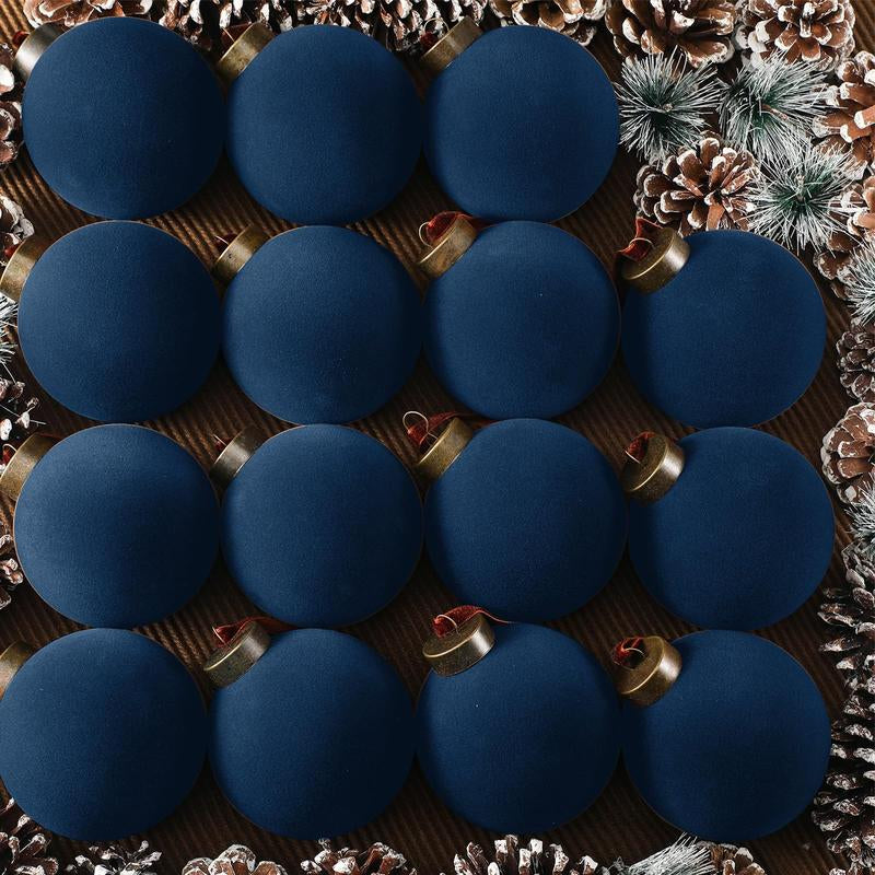 Velvet Christmas Balls Christmas Ornaments Flocked Christmas Tree Ball Ornaments Multicolor Hanging Ornaments for Home Family Holiday Wedding Party Christmas Decor Festive Atmosphere Decoration Xmas Tree Decoration Christmas Gifts