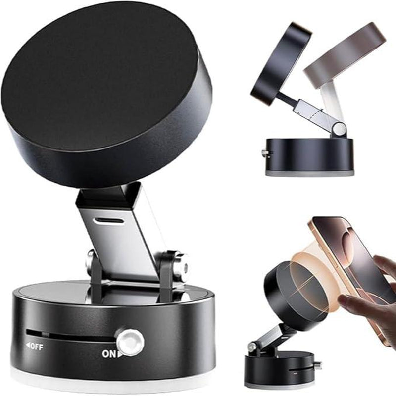 2025 New Vacuum Magnetic Suction Phone Holder, Upgraded Magnetic Suction Phone Mount, Upgraded 360° Adjustable Suction Cup Car Phone Mount,Foldable and Retractable Double-Sided ,Phone Accessories for Iphone & Android