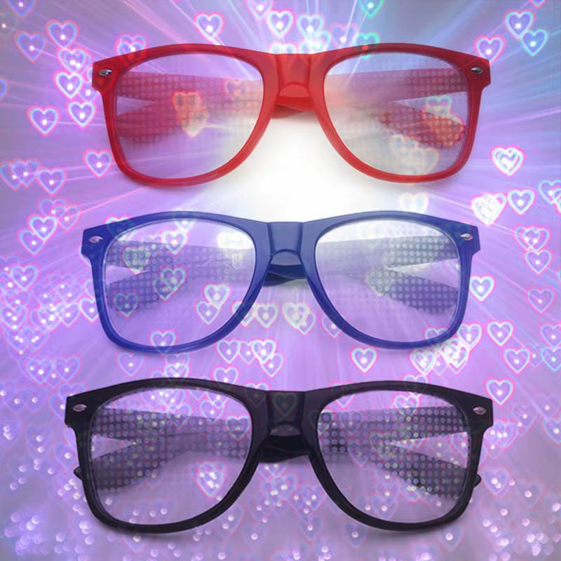 Creative Fireworks Glasses Effects Eyewear Diffraction Rectangle Sunglasses Watch the Lights Change Heart/Star Shape at Nigh