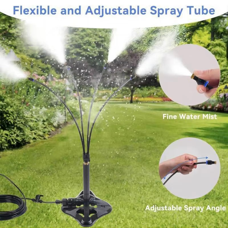 Outdoor Standing Spray Cooling System Portable Garden Watering Humidification Sprayer for Outdoor Patio Pet Cooling