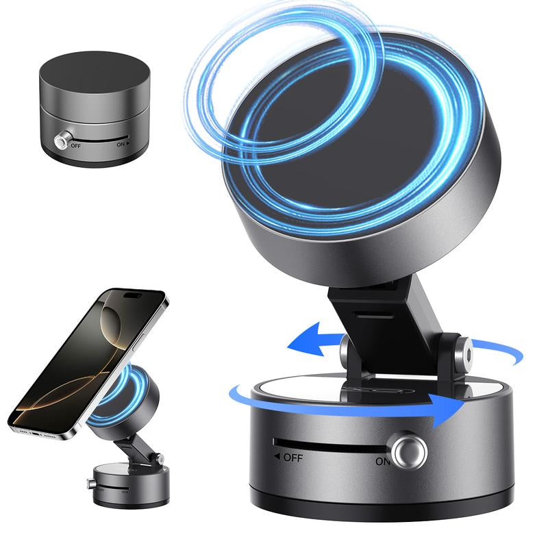 Vacuum Magnetic Suction Phone Holder,Xo Upgraded 360° Adjustable Suction Cup Car Phone Mount,Hands-Free Cell Phone Holder for Car/Gym/Mirror/Smooth Surface,Compatible with Iphone 16/15/14/13/12 Series