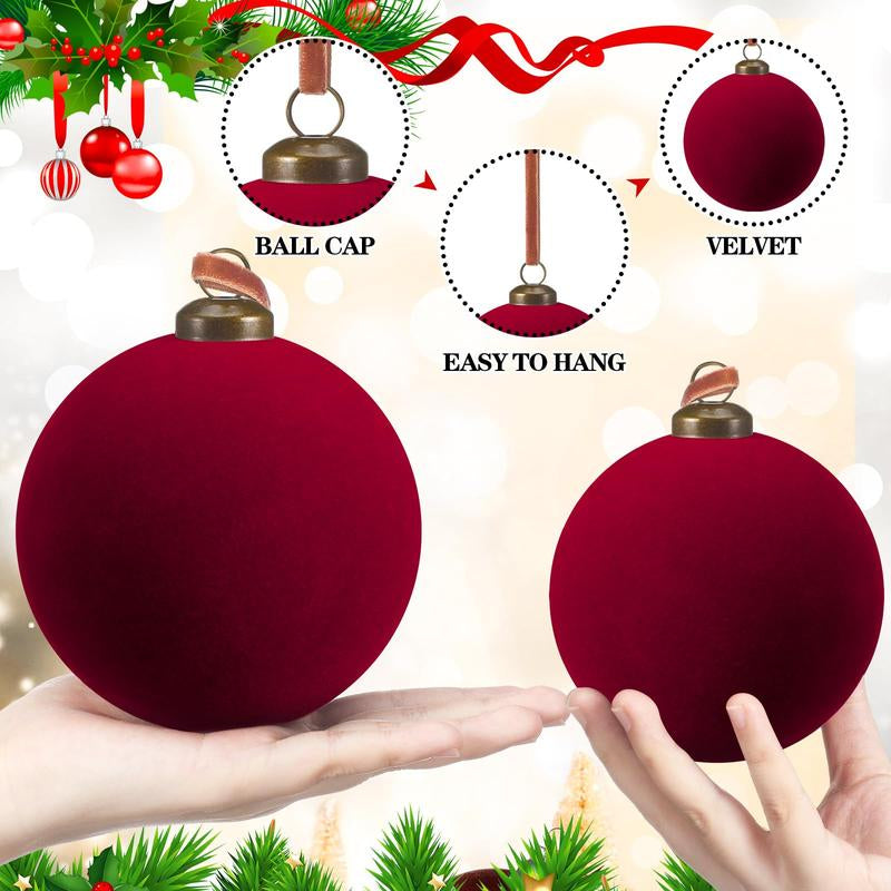 Velvet Christmas Balls Christmas Ornaments Flocked Christmas Tree Ball Ornaments Multicolor Hanging Ornaments for Home Family Holiday Wedding Party Christmas Decor Festive Atmosphere Decoration Xmas Tree Decoration Christmas Gifts