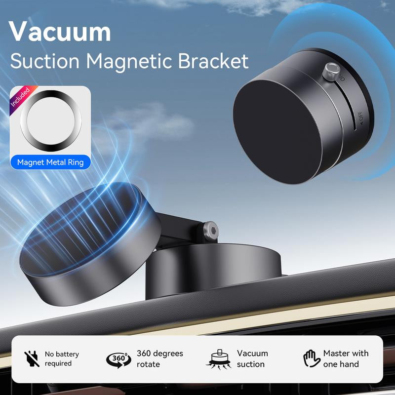 Vacuum Magnetic Suction Phone Holder,Xo Upgraded 360° Adjustable Suction Cup Car Phone Mount,Hands-Free Cell Phone Holder for Car/Gym/Mirror/Smooth Surface,Compatible with Iphone 16/15/14/13/12 Series