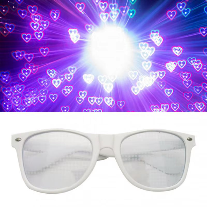 Creative Fireworks Glasses Effects Eyewear Diffraction Rectangle Sunglasses Watch the Lights Change Heart/Star Shape at Nigh