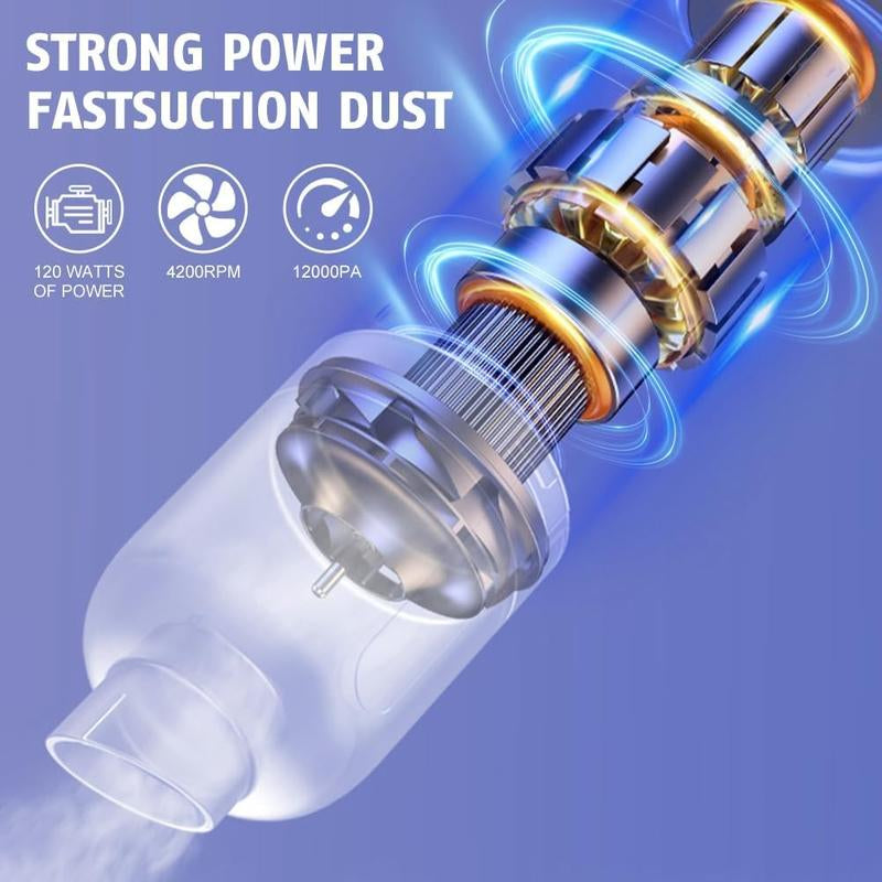 Cordless Car Vacuum High Power, 42000Pa/55W, Robustclean Mini Vacuum with Flexible Hose and Pet Brush, Portable Vacuum for Car Interior Home Cleaning Cleaner Automotive